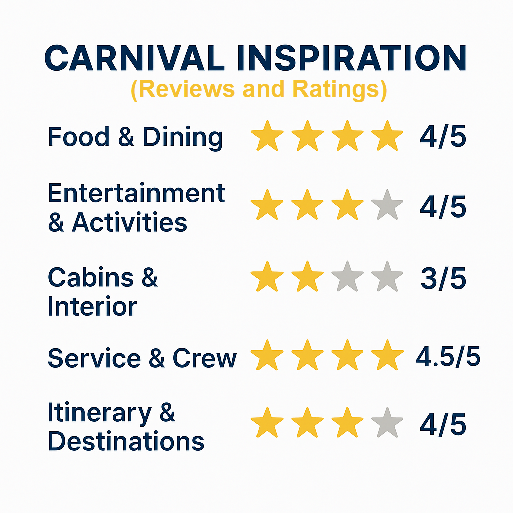 Visual Representation of the Carnival Inspiration Reviews Rating